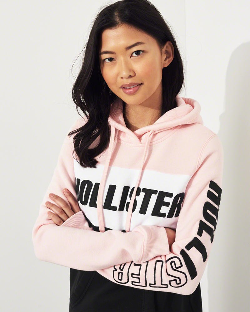 Hollister colorblock logo top hoodie